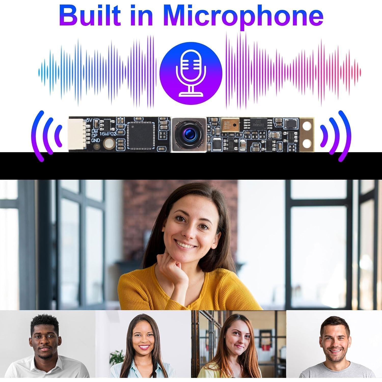 Módulo de Cámara USB 16MP Autofocus IFWATER 4K Plug and Play