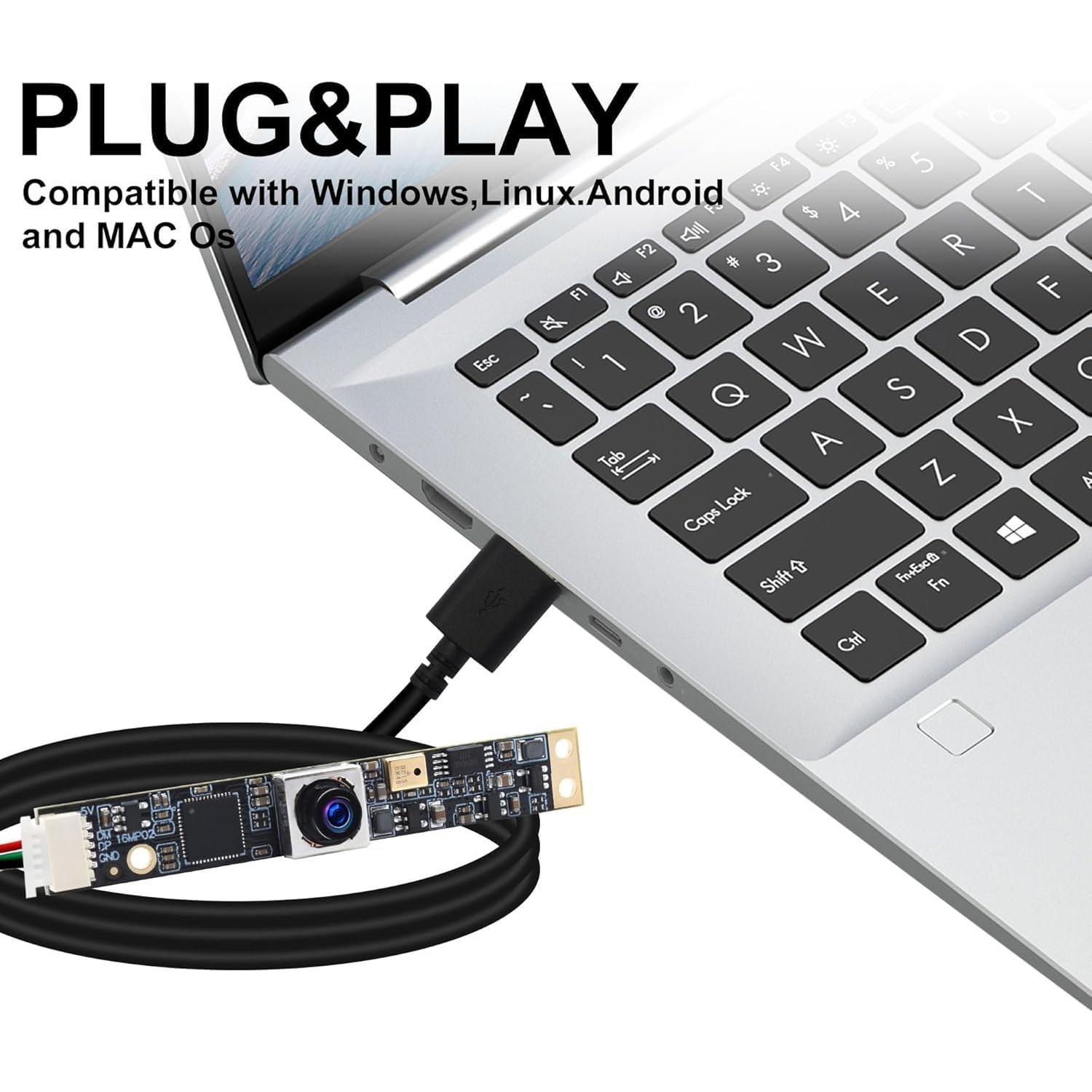 Módulo de Cámara USB 16MP Autofocus IFWATER 4K Plug and Play