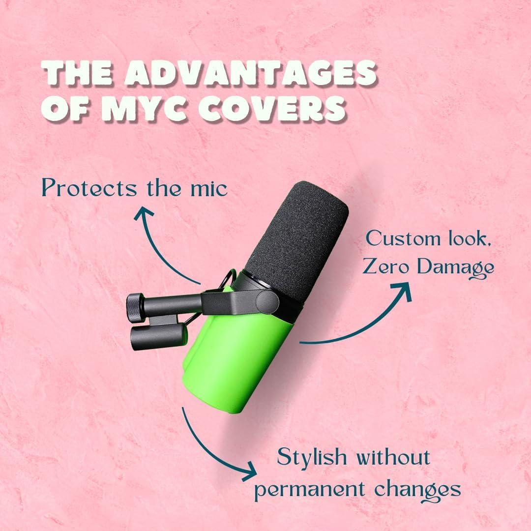 Cubierta de micrófono verde lima Myc para Shure SM7B/SM7dB