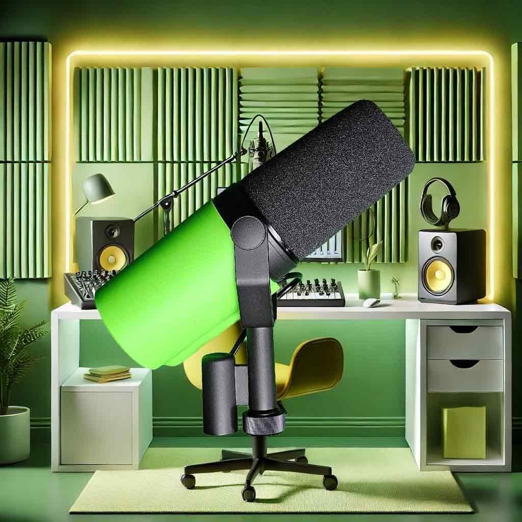 Cubierta de micrófono verde lima Myc para Shure SM7B/SM7dB