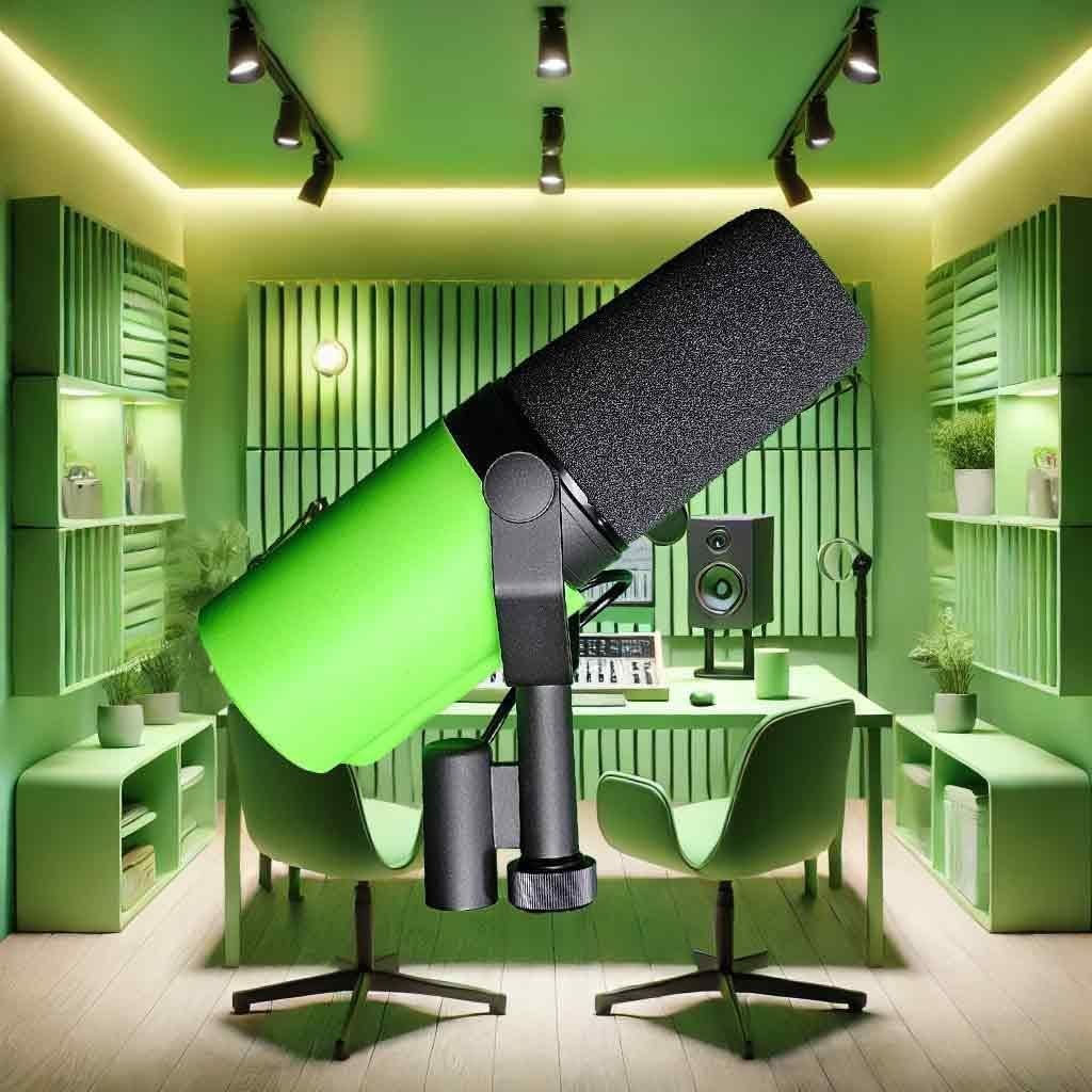 Cubierta de micrófono verde lima Myc para Shure SM7B/SM7dB