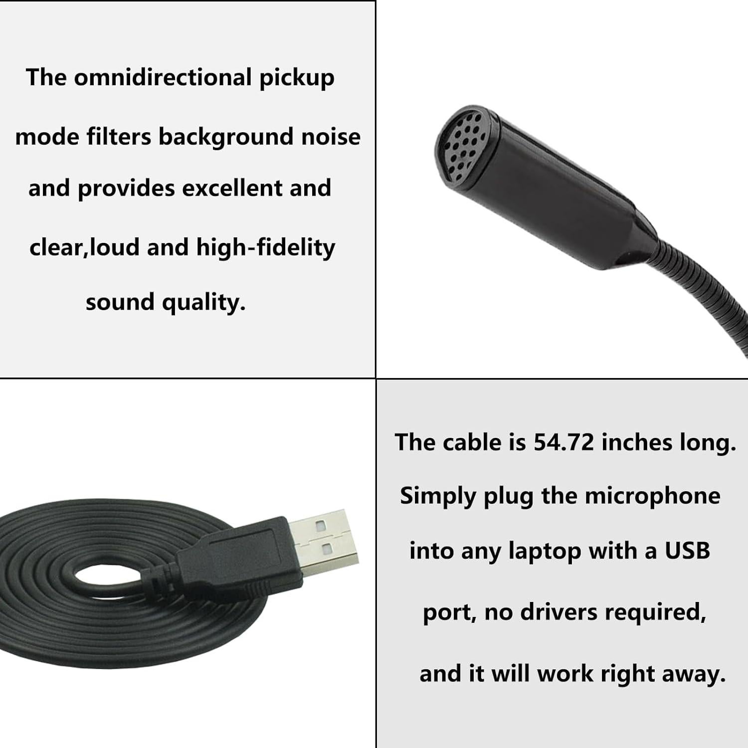 Micrófono USB LANDIBO con cuello de ganso ajustable para PC