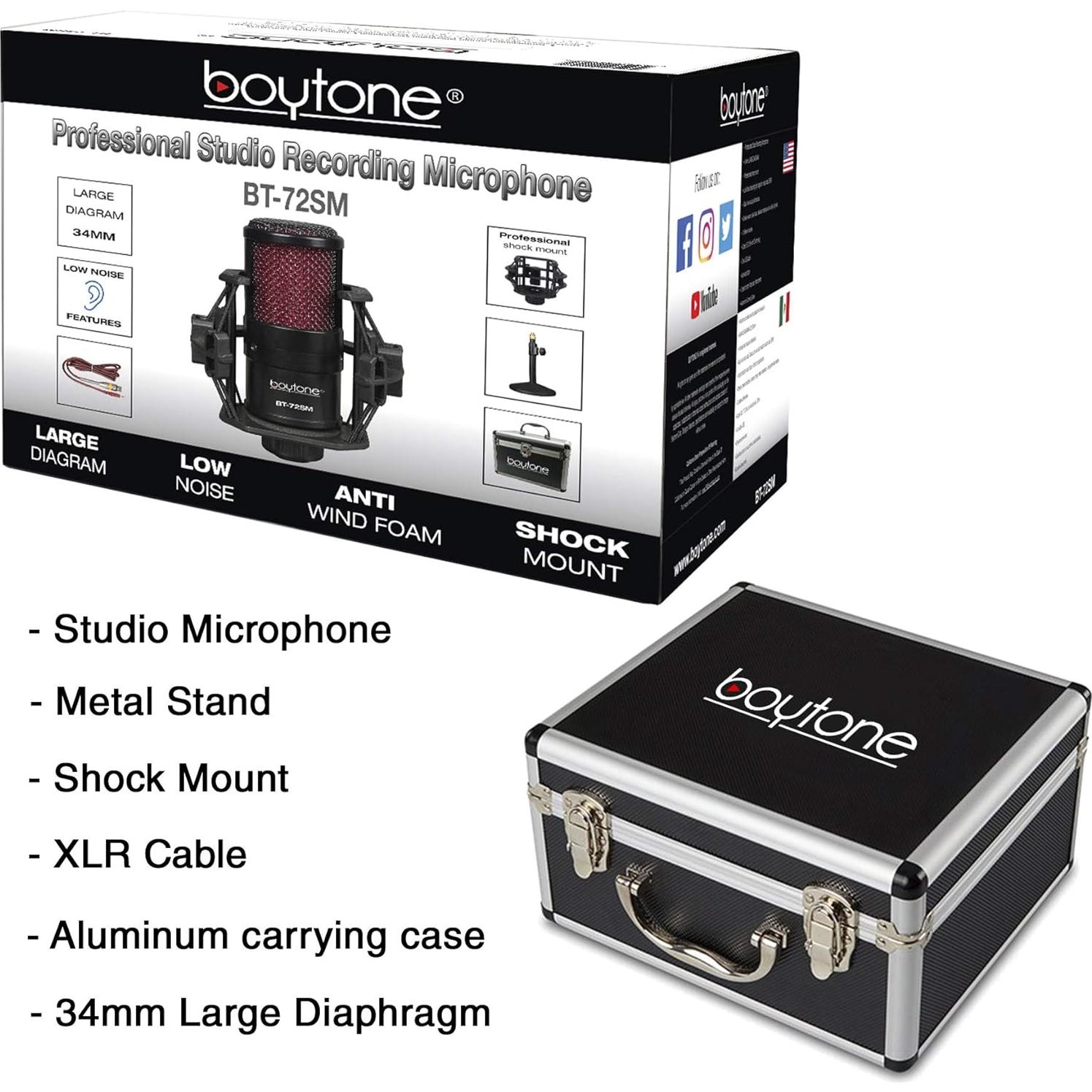 Micrófono USB Boytone BT-72SM Cardioide 25mm para PC y Mac