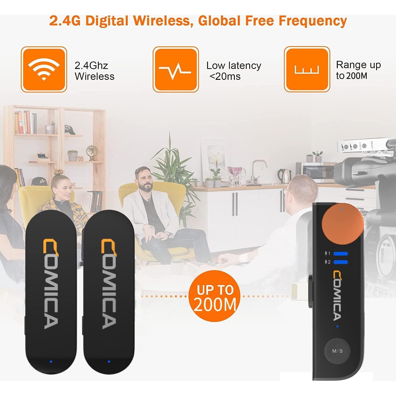 Micrófono Lavalier Inalámbrico COMICA Vimo S para iPhone