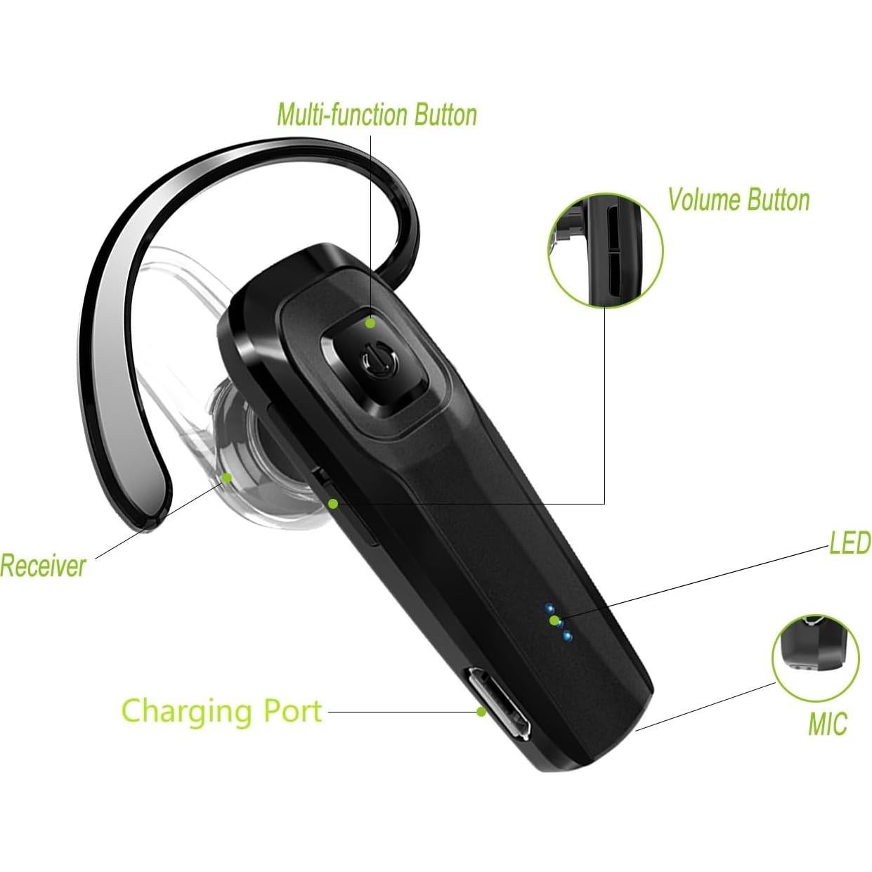Auricular Bluetooth TOORUN M26 Inalámbrico con Micrófono
