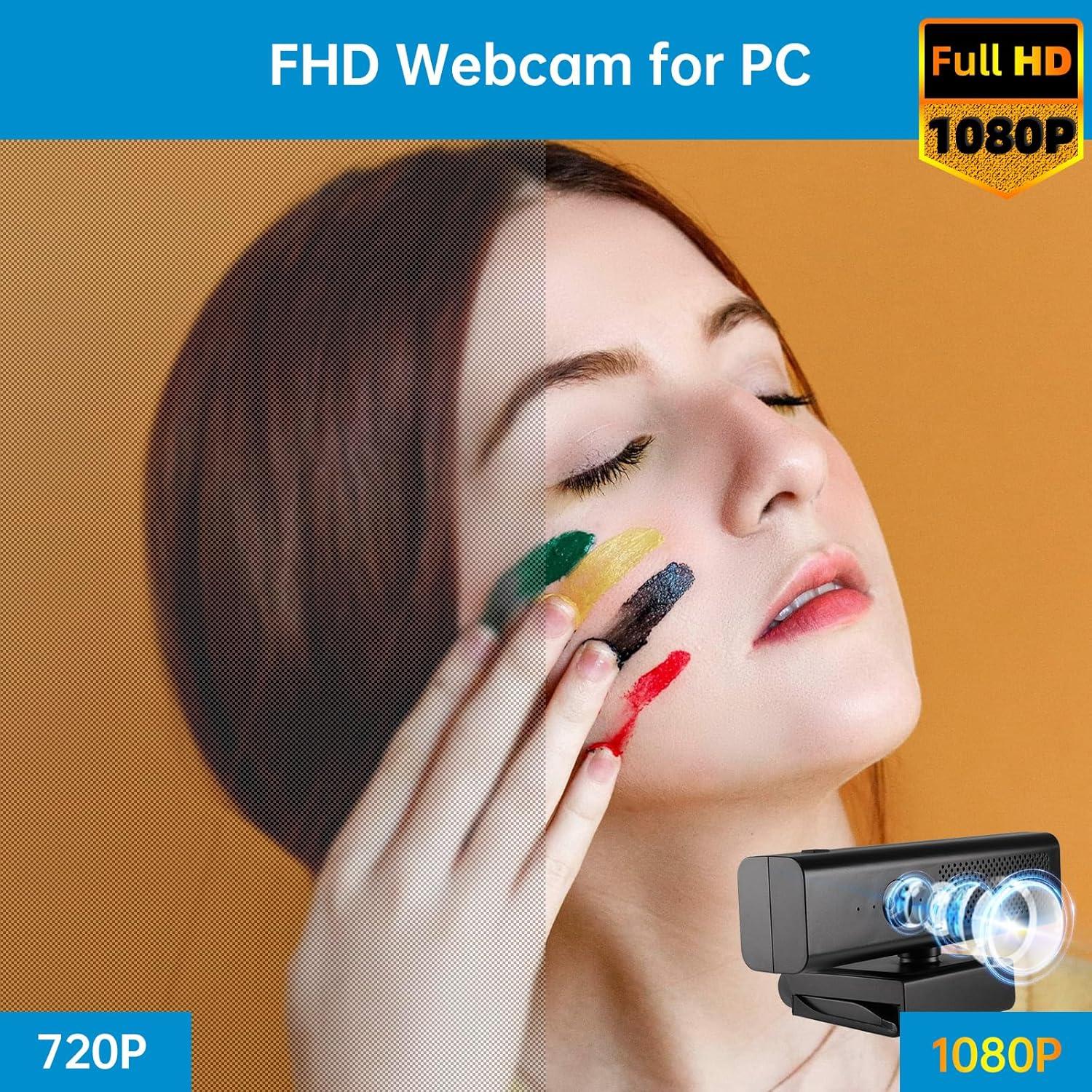 Cámara Web 1080P HD CofunKool H720 3-en-1 con Altavoz y Micrófonos