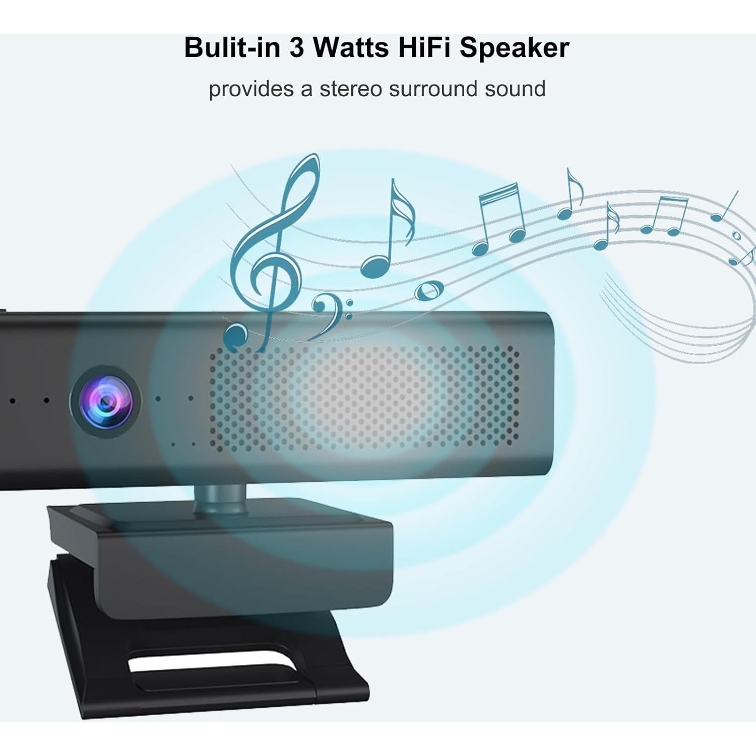 Cámara Web 1080P HD CofunKool H720 3-en-1 con Altavoz y Micrófonos