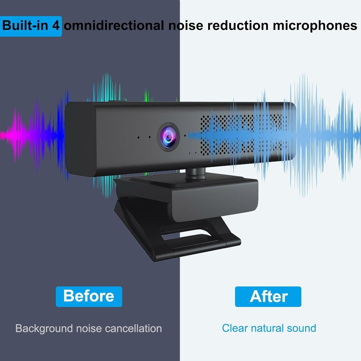 Cámara Web 1080P HD CofunKool H720 3-en-1 con Altavoz y Micrófonos