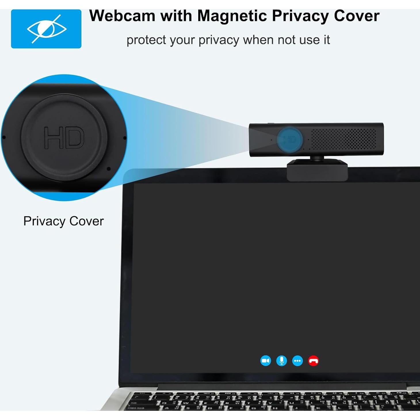 Cámara Web 1080P HD CofunKool H720 3-en-1 con Altavoz y Micrófonos