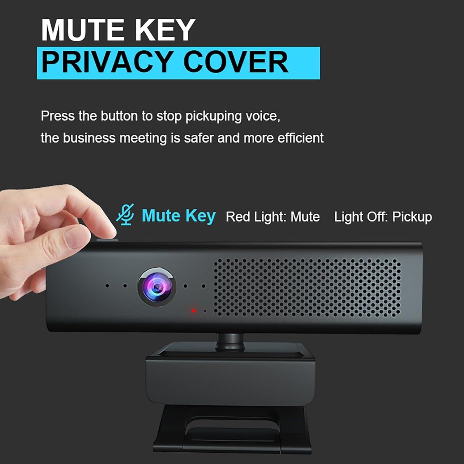 Cámara Web 1080P HD CofunKool H720 3-en-1 con Altavoz y Micrófonos