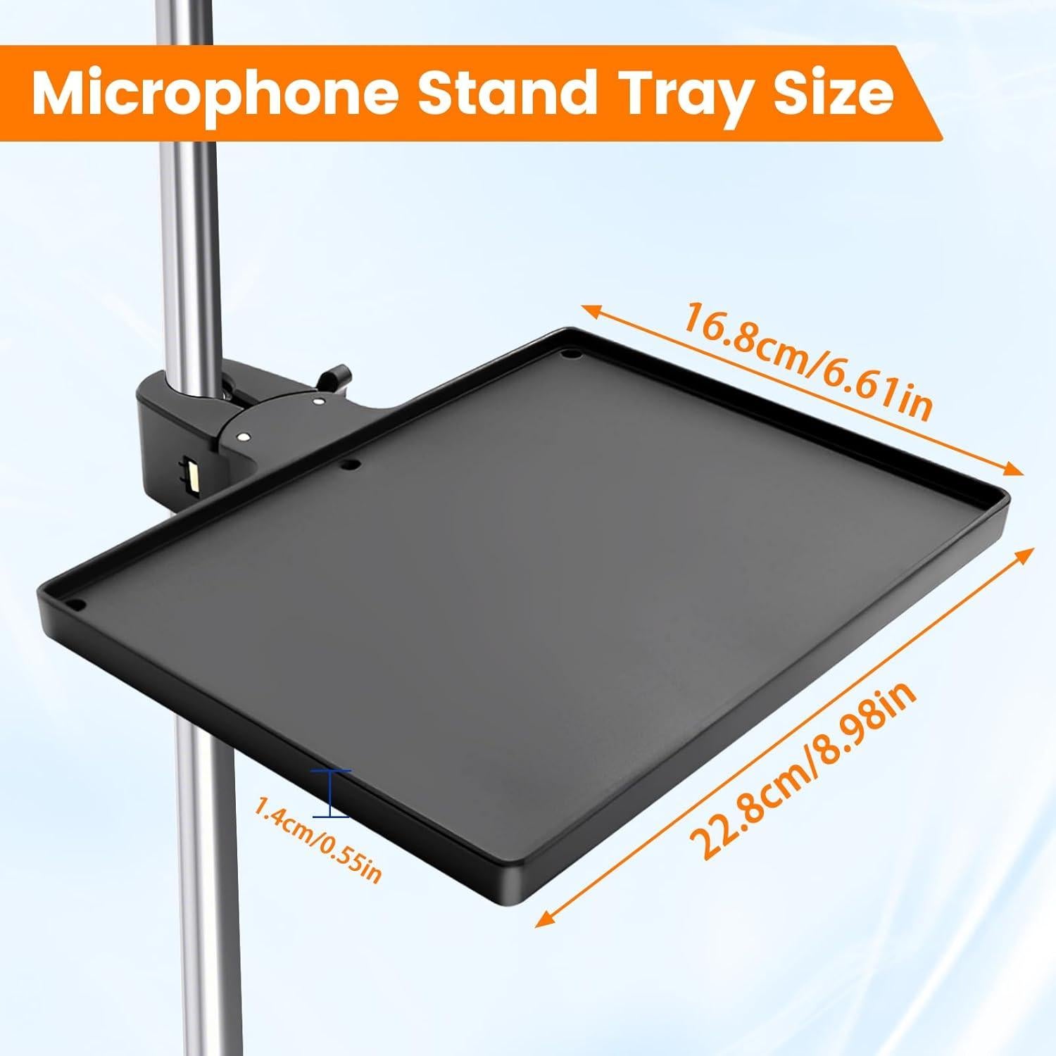 Bandeja Soporte Micrófono Ajustable Micro-Tray M-3448-2 22.86x16.76cm