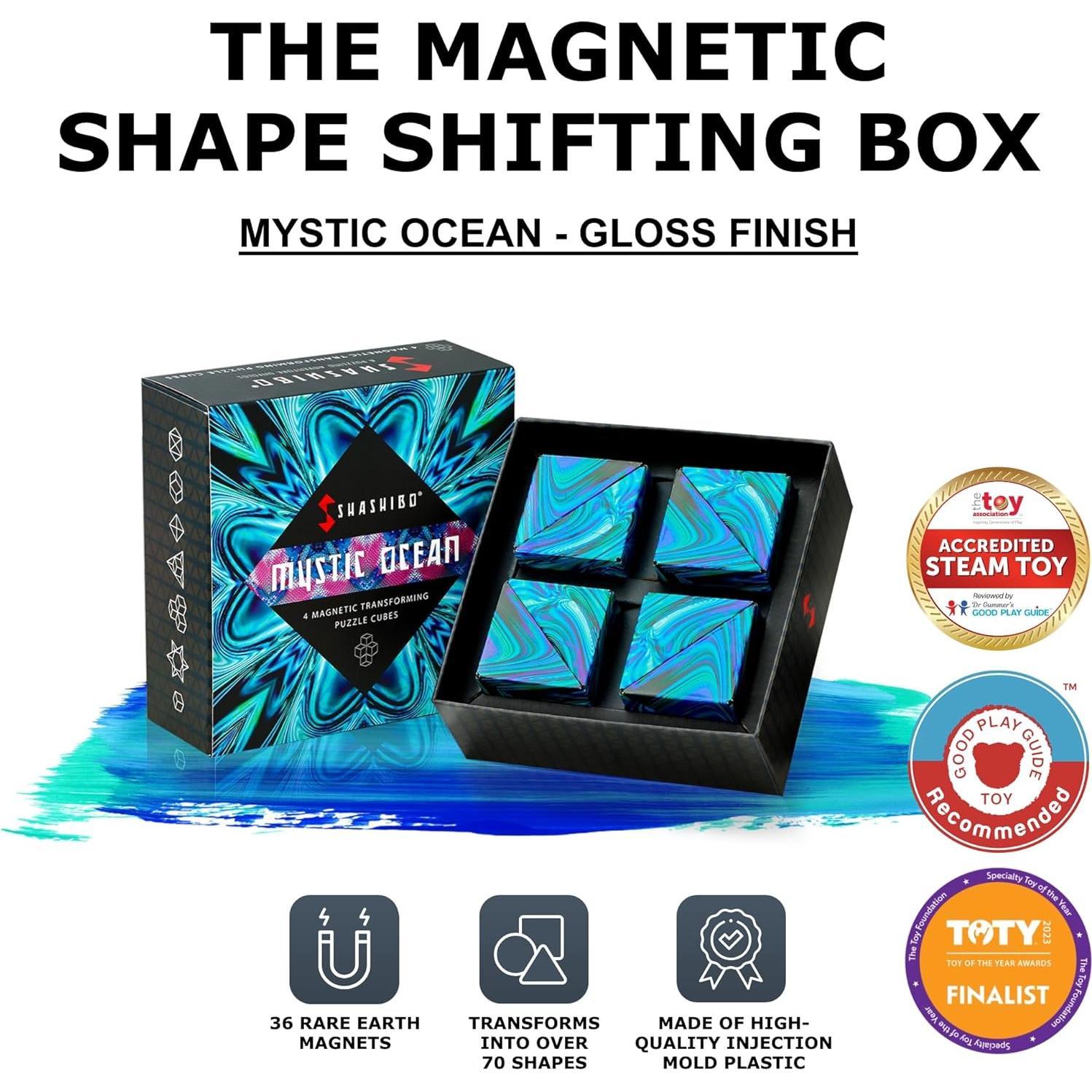 SHASHIBO Cubo Antiestrés Océano Místico - Set de 4