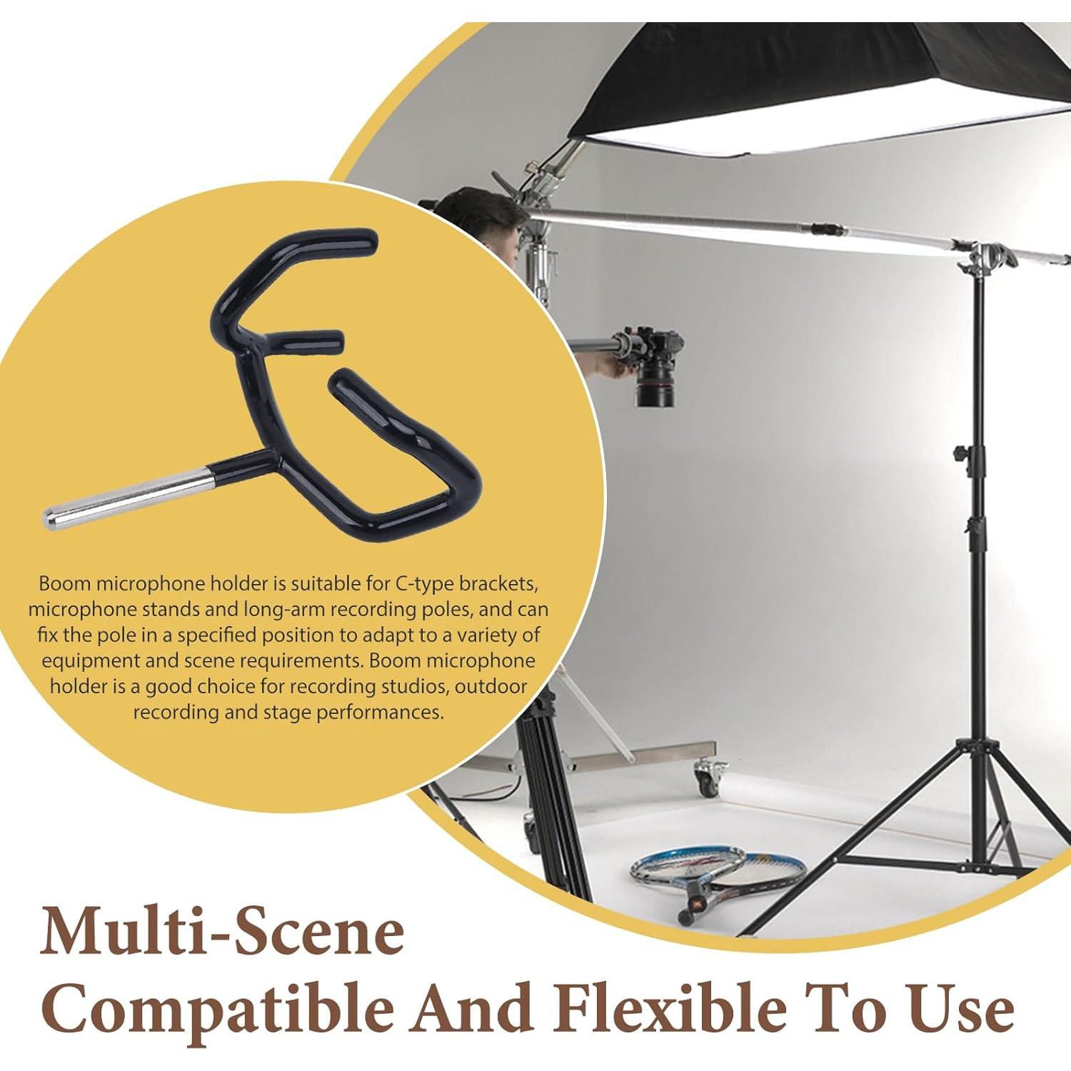 Soporte de Micrófono Boom de Acero Galvanizado 17x13 cm