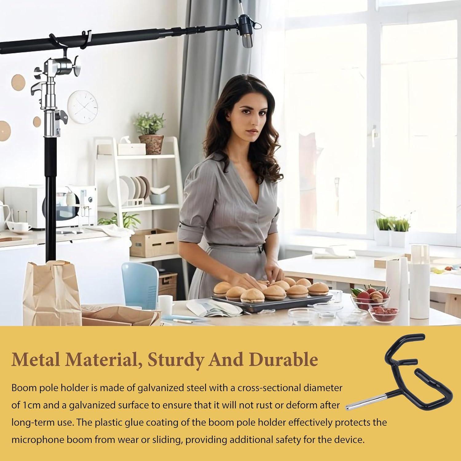 Soporte de Micrófono Boom de Acero Galvanizado 17x13 cm