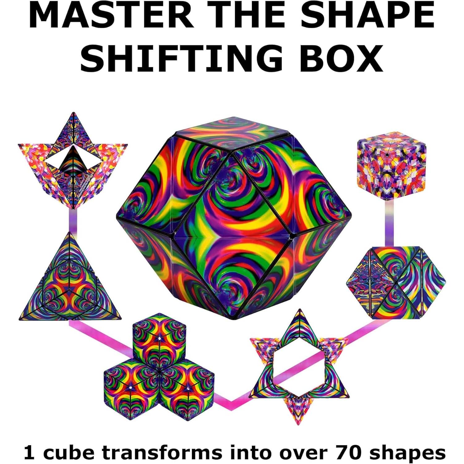 Cubo Antiestrés Shashibo Confeti - 36 Imanes - 70 Formas