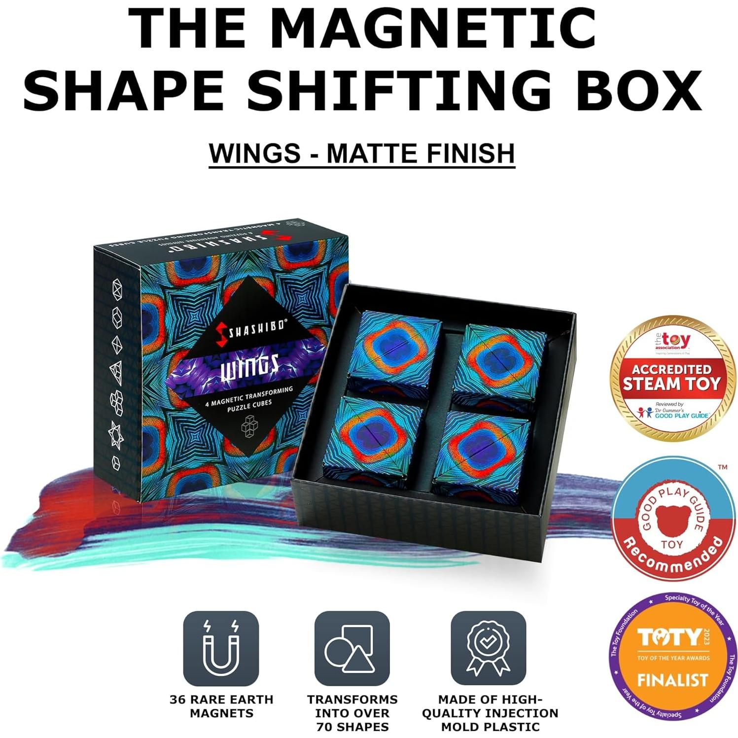 SHASHIBO Cubo Antiestrés - Juguete Sensorial 4 Piezas