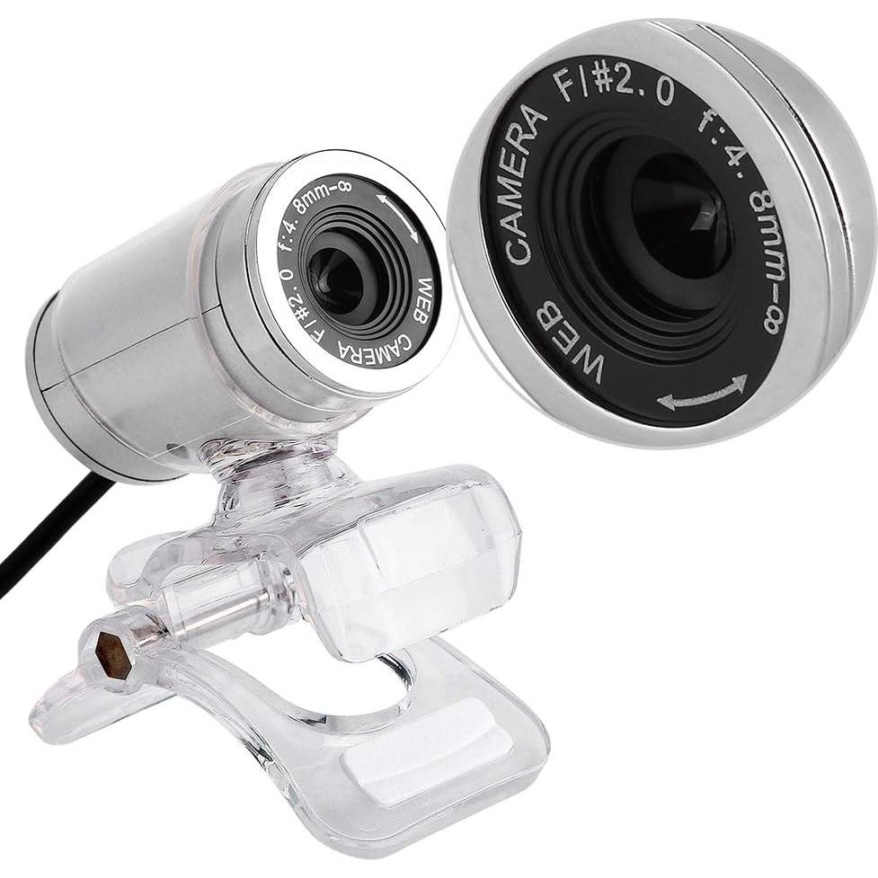 Cámara Web USB Eboxer 0.3MP con Micrófono Integrado - Negro y Plata