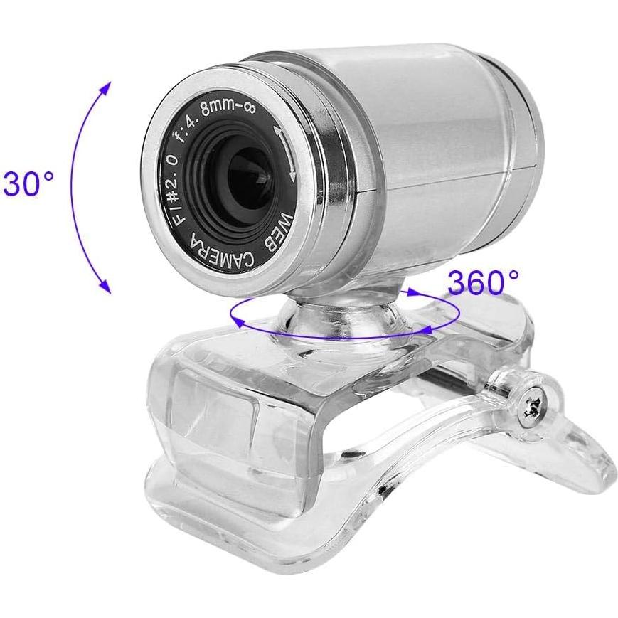 Cámara Web USB Eboxer 0.3MP con Micrófono Integrado - Negro y Plata