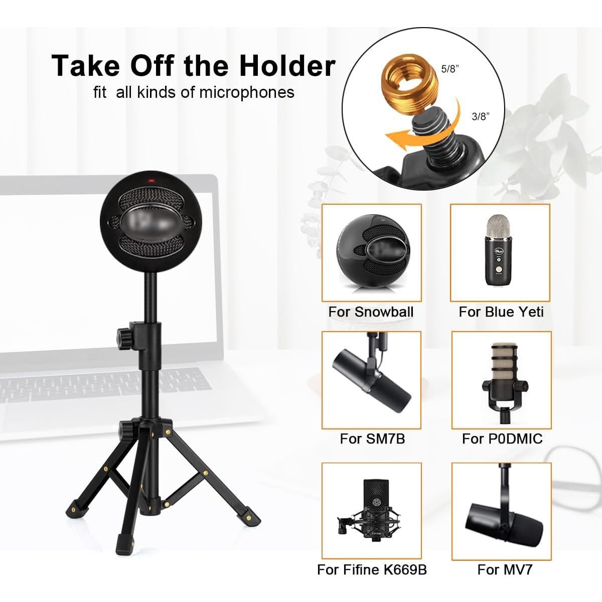 Soporte de Micrófono de Mesa JCTRIWAY Ajustable 40.6 cm