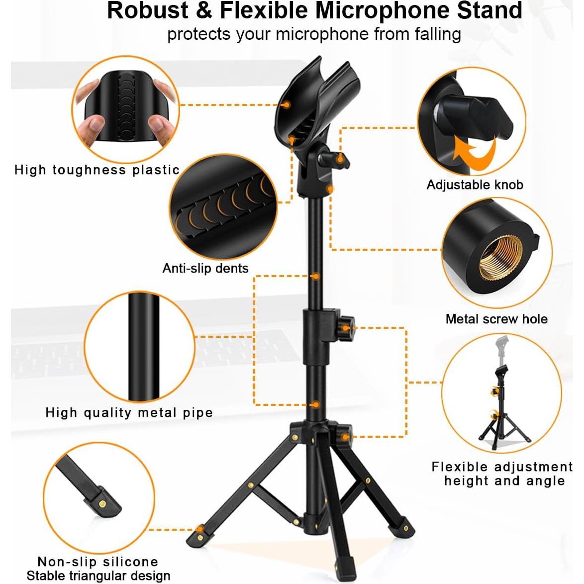 Soporte de Micrófono de Mesa JCTRIWAY Ajustable 40.6 cm