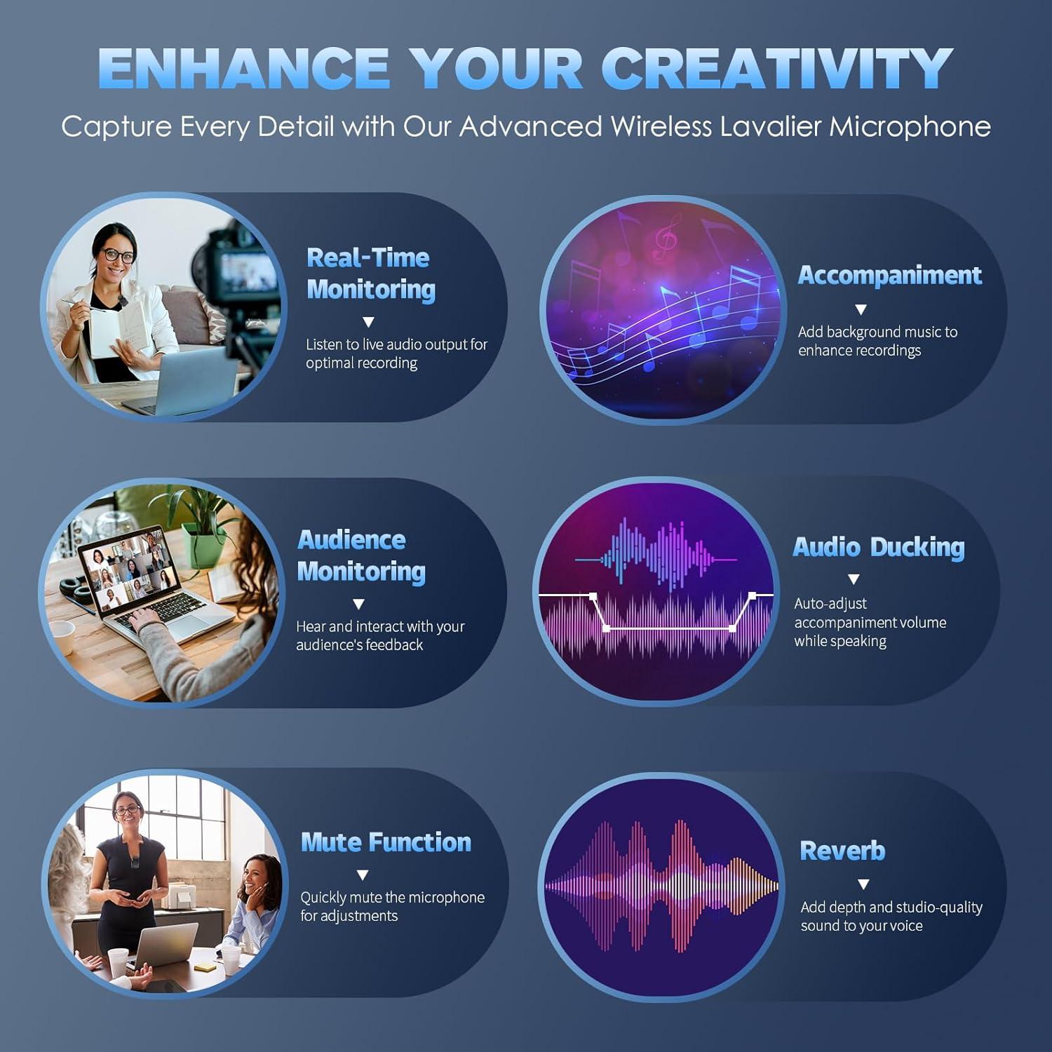 Micrófono Lavalier Inalámbrico Fenjun YE0-002 Bluetooth 130g