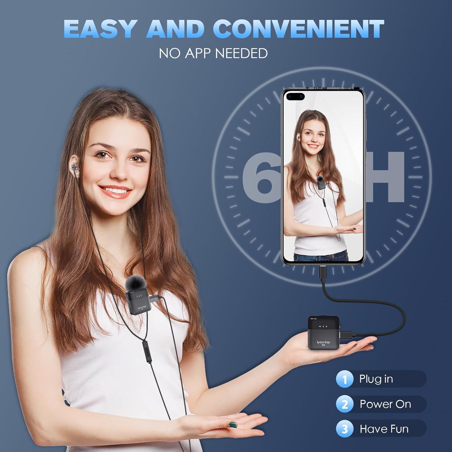 Micrófono Lavalier Inalámbrico Fenjun YE0-002 Bluetooth 130g