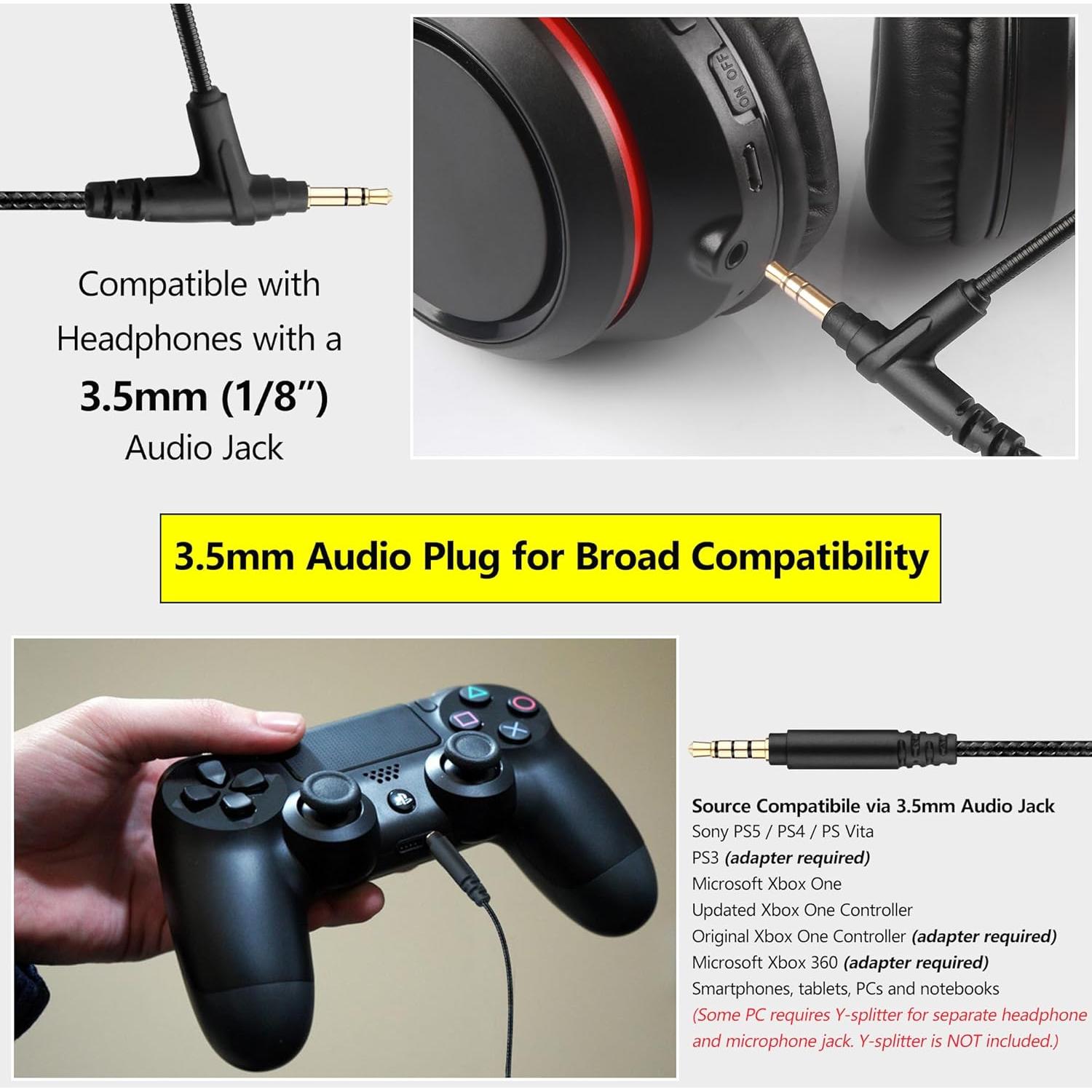 Cable de Micrófono Boom DUNGZDUZ 2.0M con Silencio y Volumen