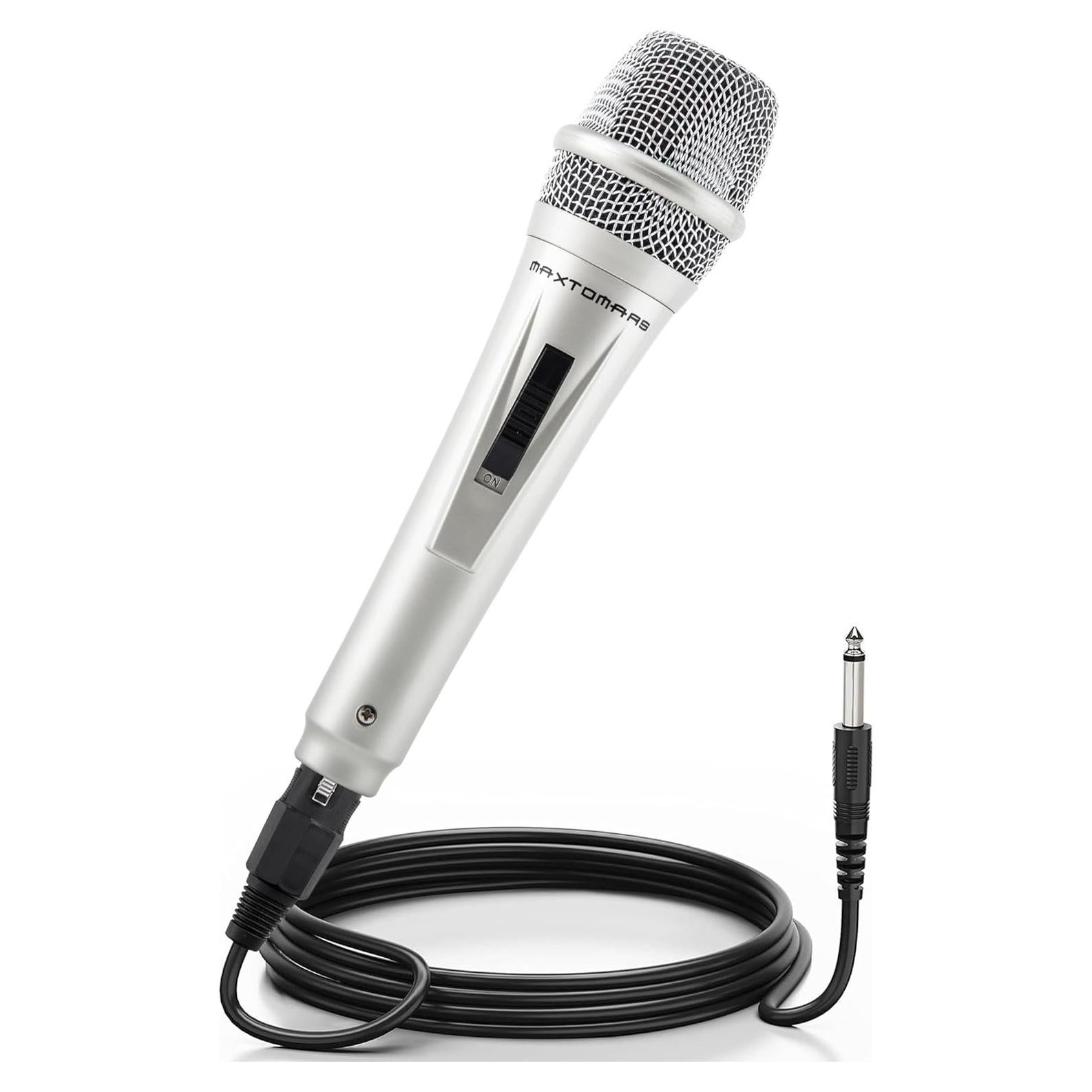 Micrófono Dinámico Adamantite de Mano con Cable 4m Plata