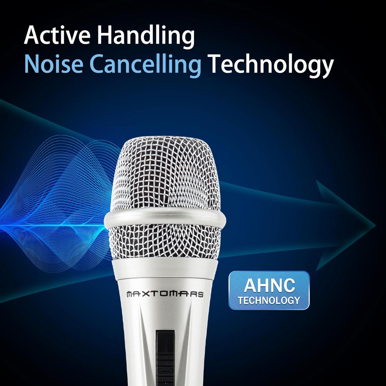 Micrófono Dinámico Adamantite de Mano con Cable 4m Plata