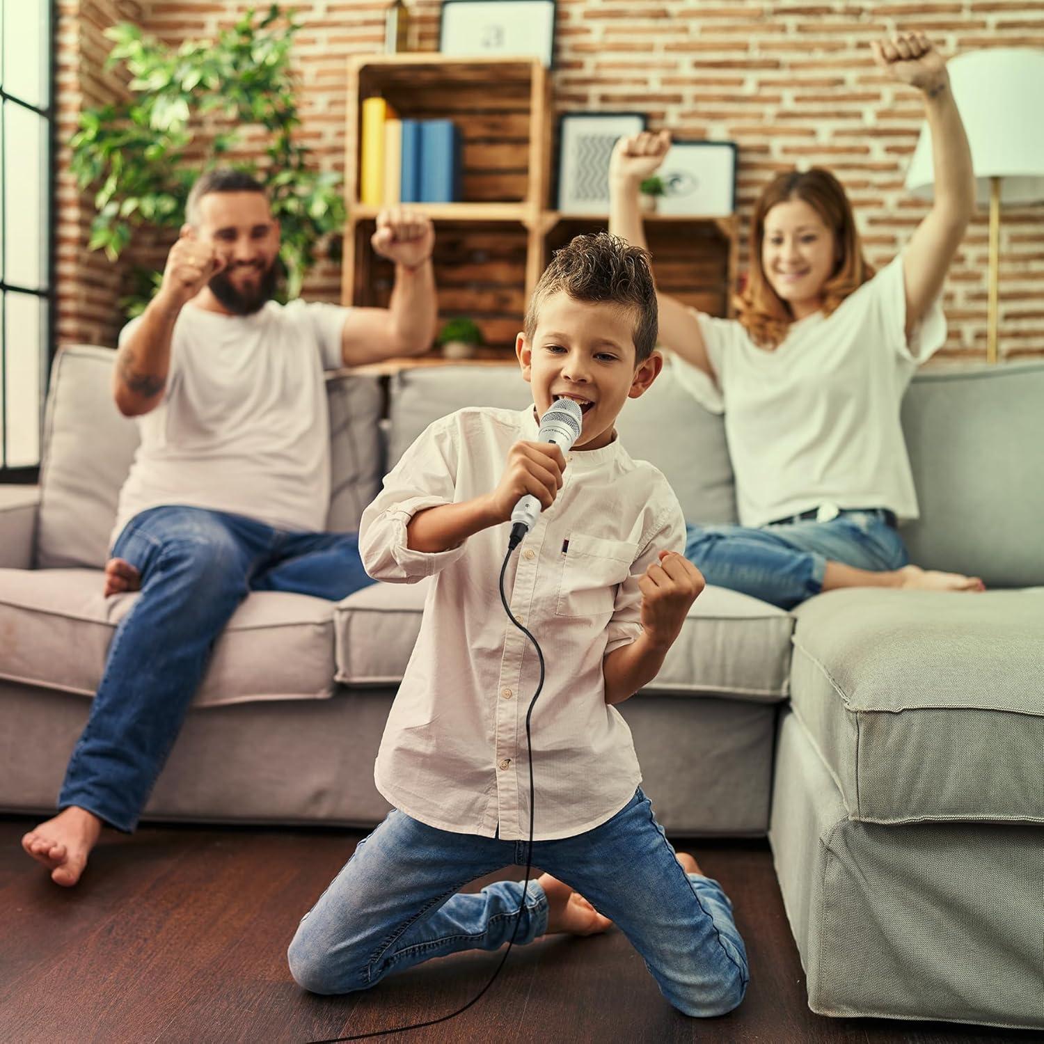 Micrófono Dinámico Adamantite de Mano con Cable 4m Plata