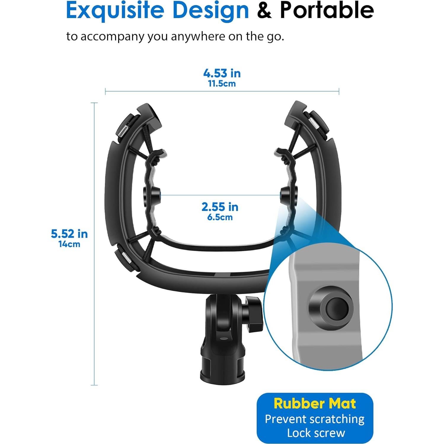 Soporte de choque Borenbuir para micrófono Yeti Nano con filtro pop