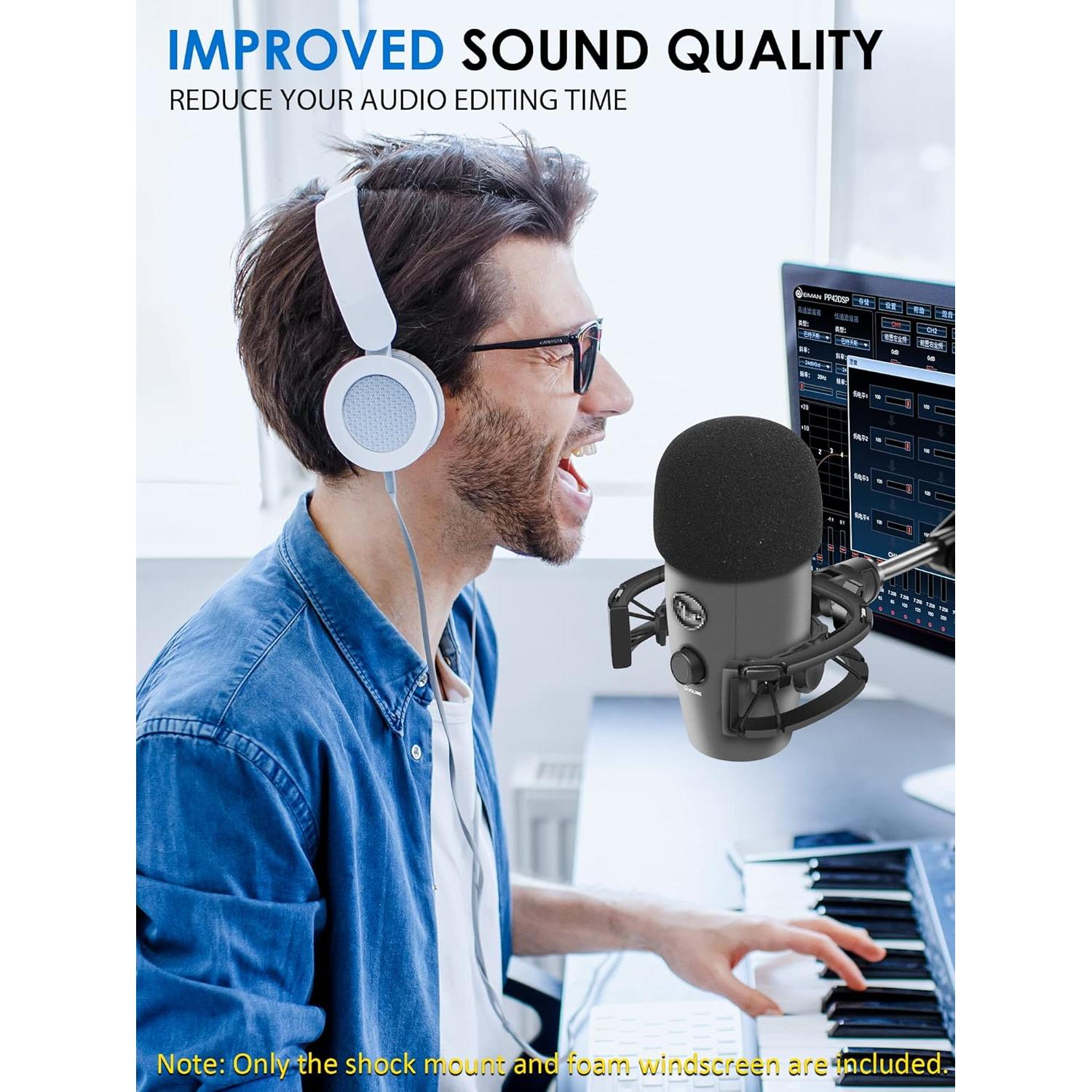 Soporte de choque Borenbuir para micrófono Yeti Nano con filtro pop