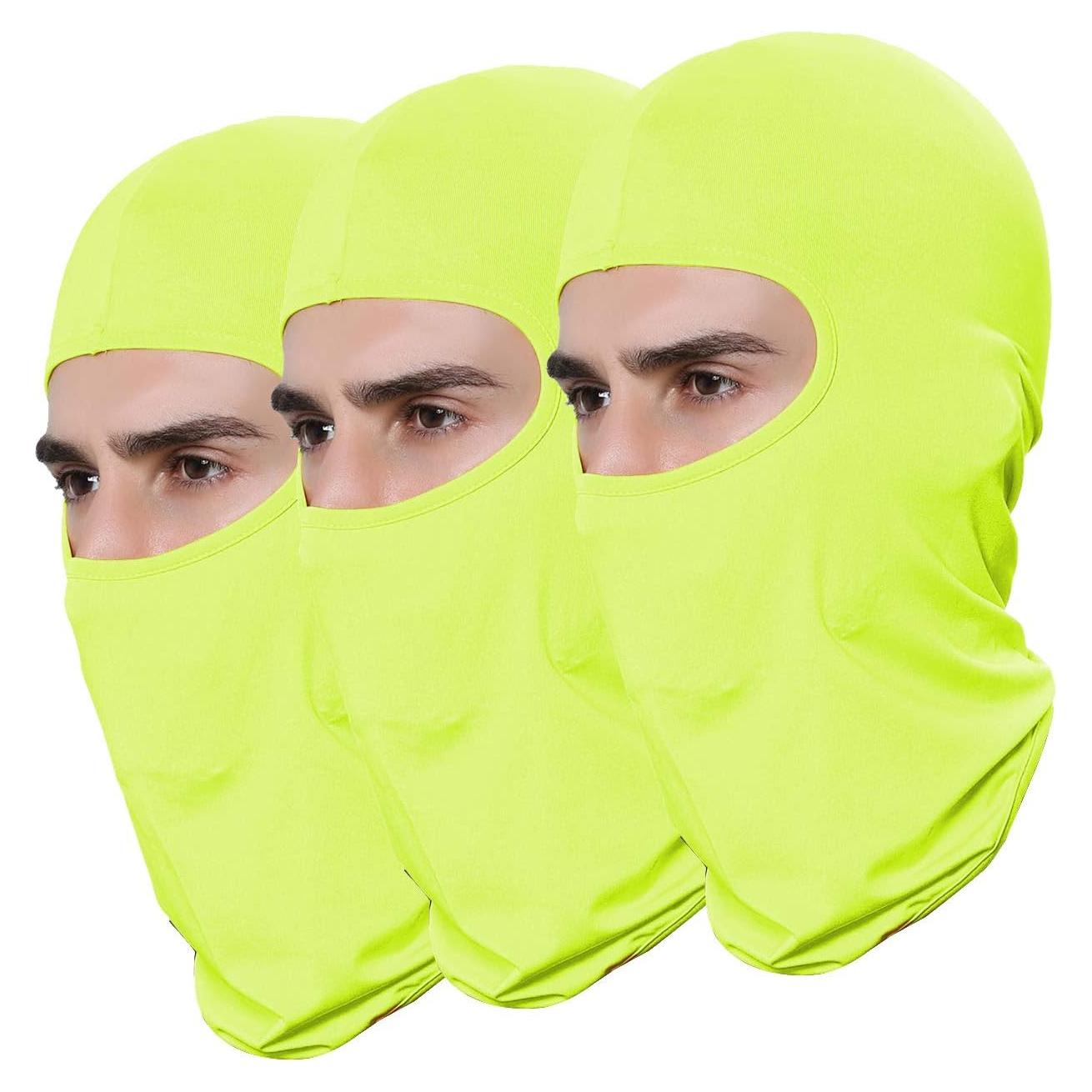 Paquete de 3 Pasamontañas Balaclava Verde para Aire Libre