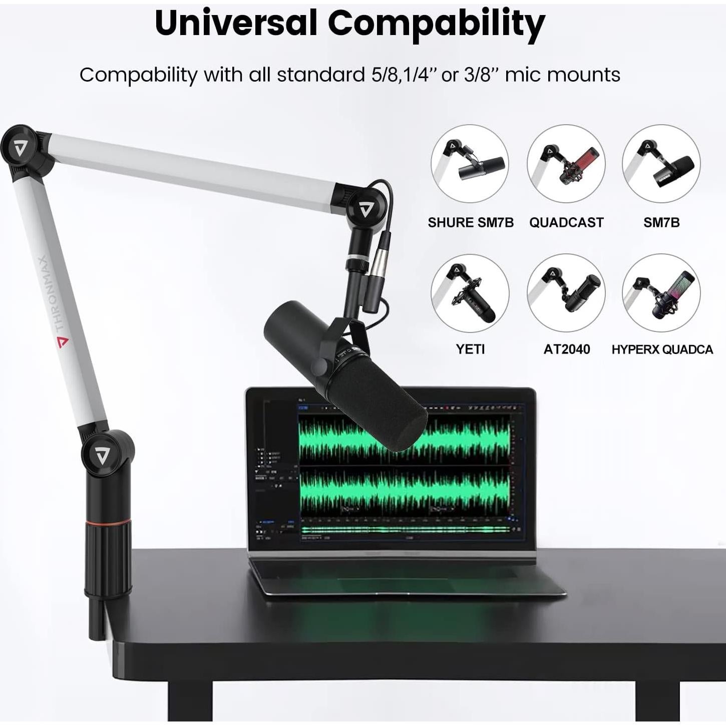 Soporte de Micrófono Thronmax Flex S5 Ajustable 360°