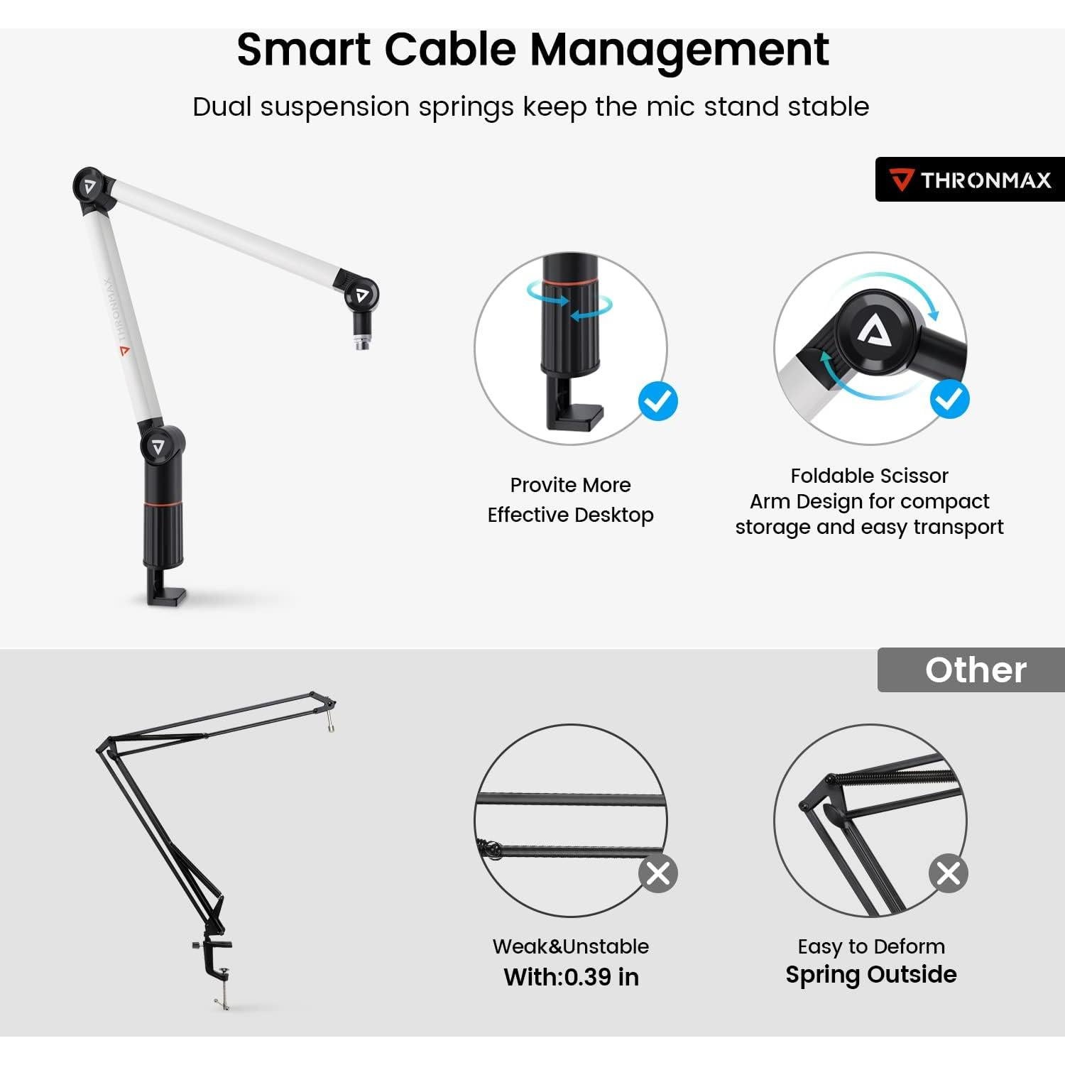 Soporte de Micrófono Thronmax Flex S5 Ajustable 360°