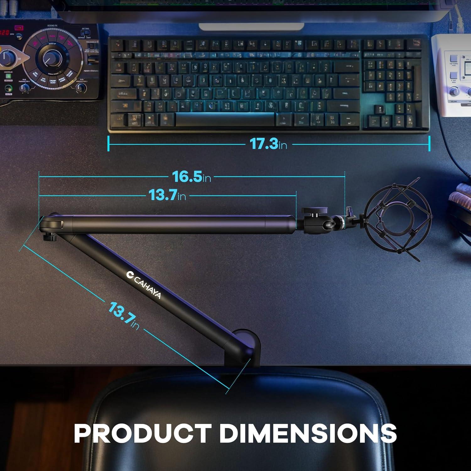Soporte de Micrófono CAHAYA de Bajo Perfil 360° Ajustable