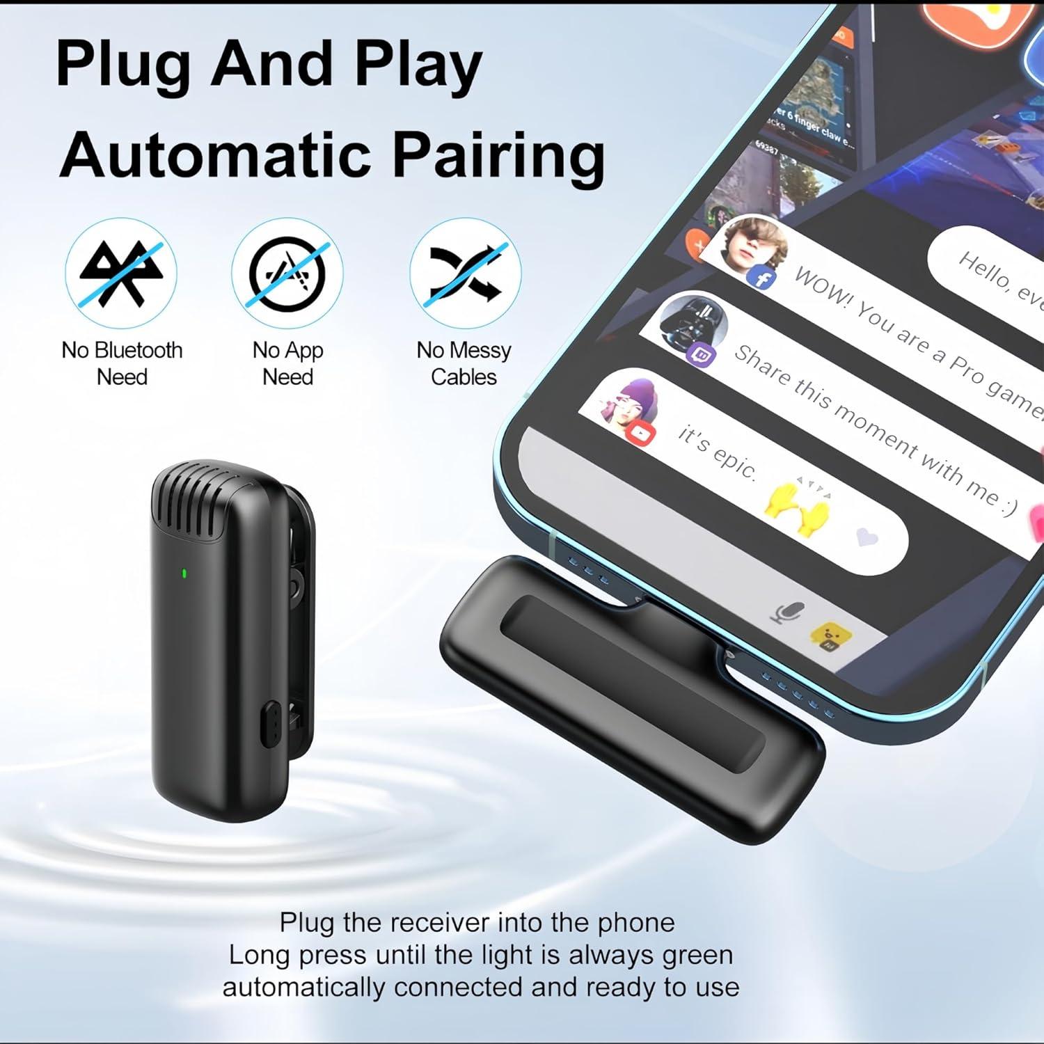 Mini Micrófono Lavalier Inalámbrico QCL MKF-001 con Reducción de Ruido