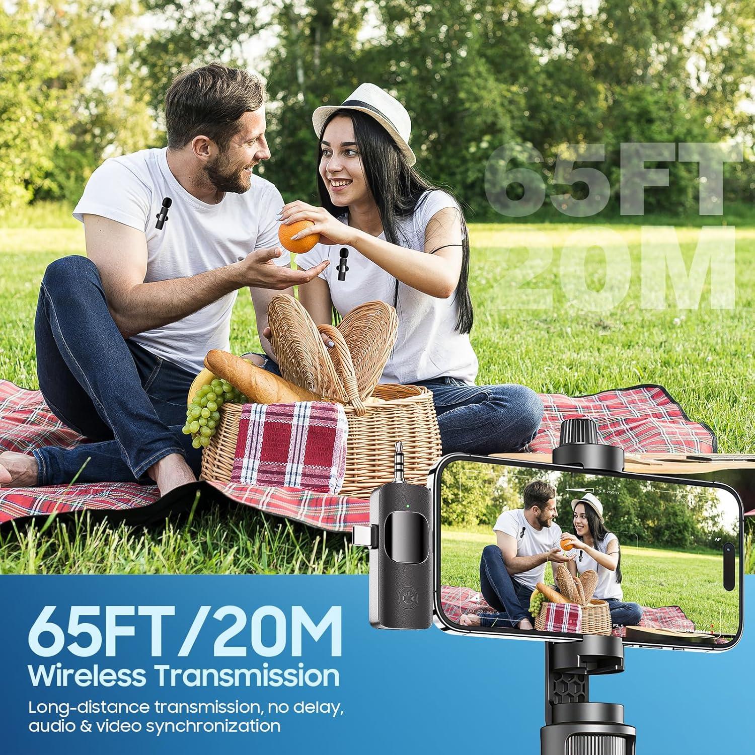 Micrófono Lavalier Inalámbrico YFIXQNSU K15 - 7h Batería, Cancelación Ruido