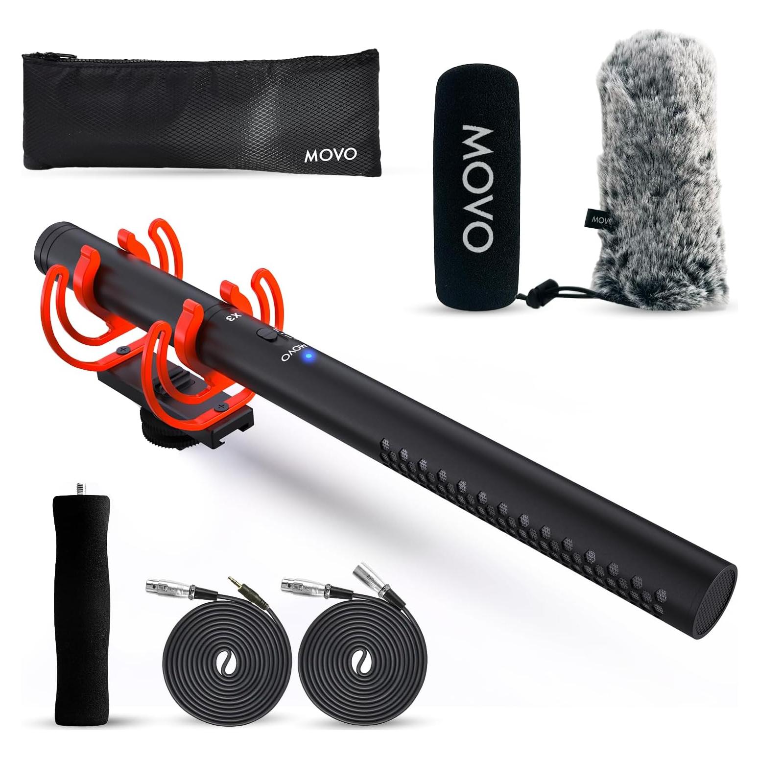 Micrófono de Escopeta Movo X3-II Supercardioide 27.94 cm