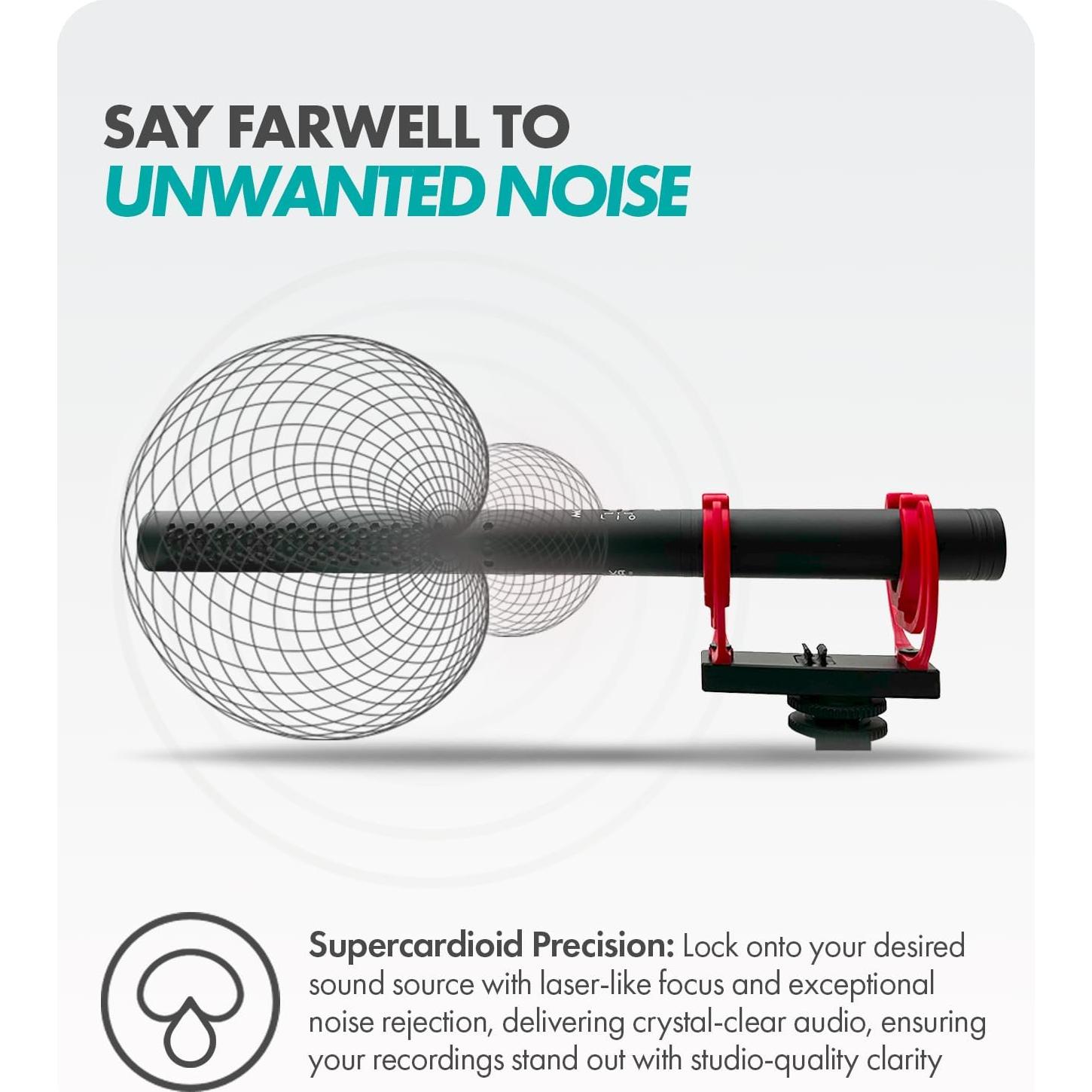 Micrófono de Escopeta Movo X3-II Supercardioide 27.94 cm