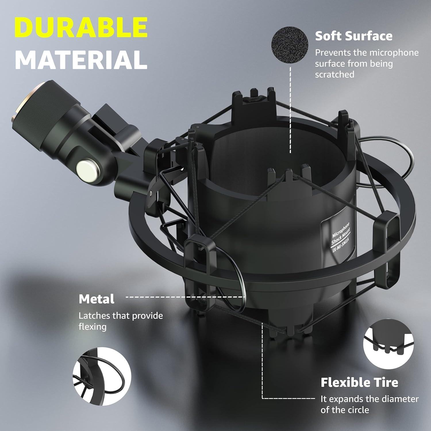 Soporte de Micrófono IXTECH SM1A - Aislamiento de Ruido 48-51mm