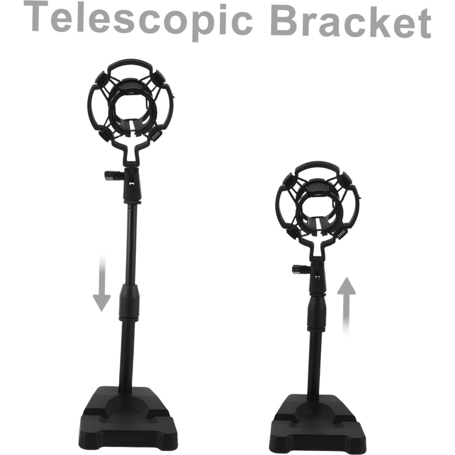 Soporte de Micrófono de Escritorio Ajustable Negro para Podcast