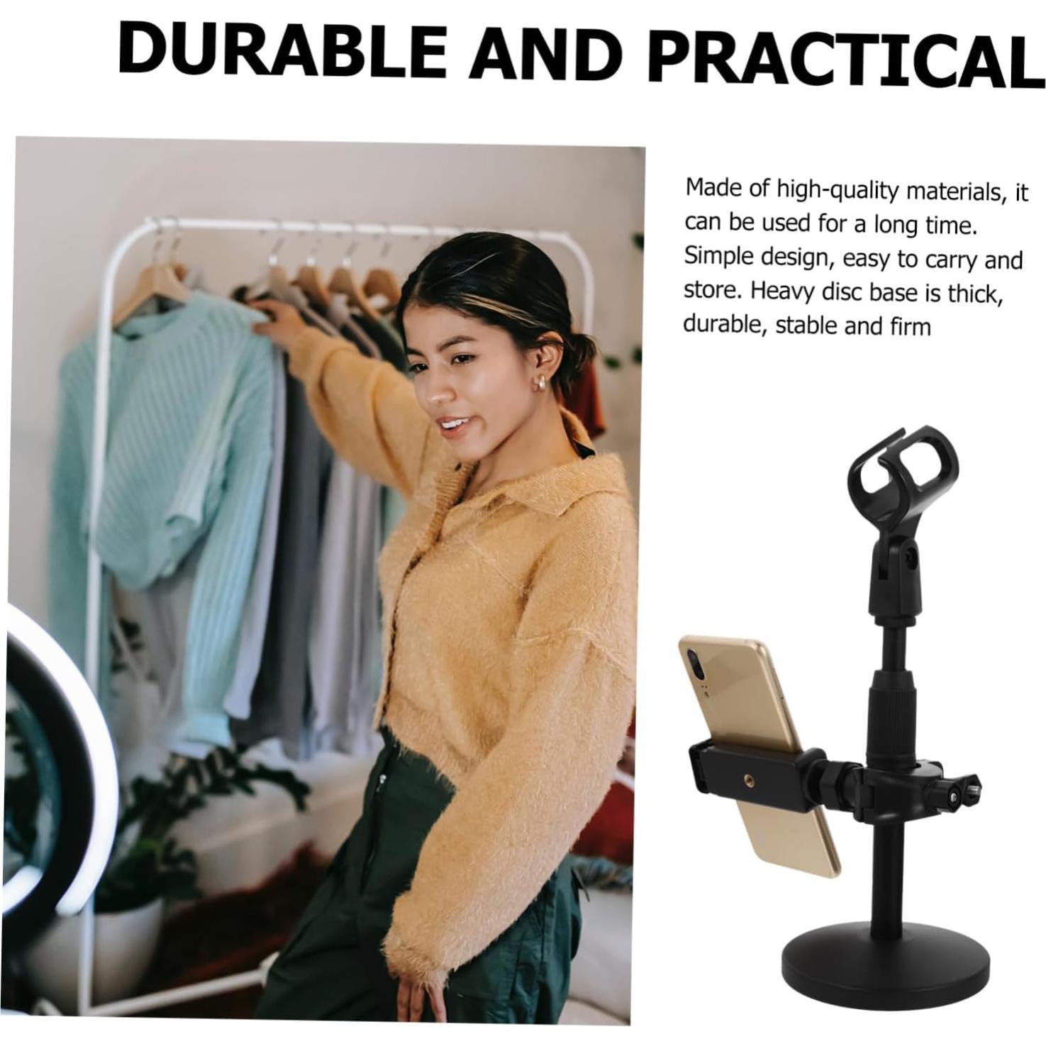 Soporte de Micrófono Ajustable Yardwe para Escritorio Negro