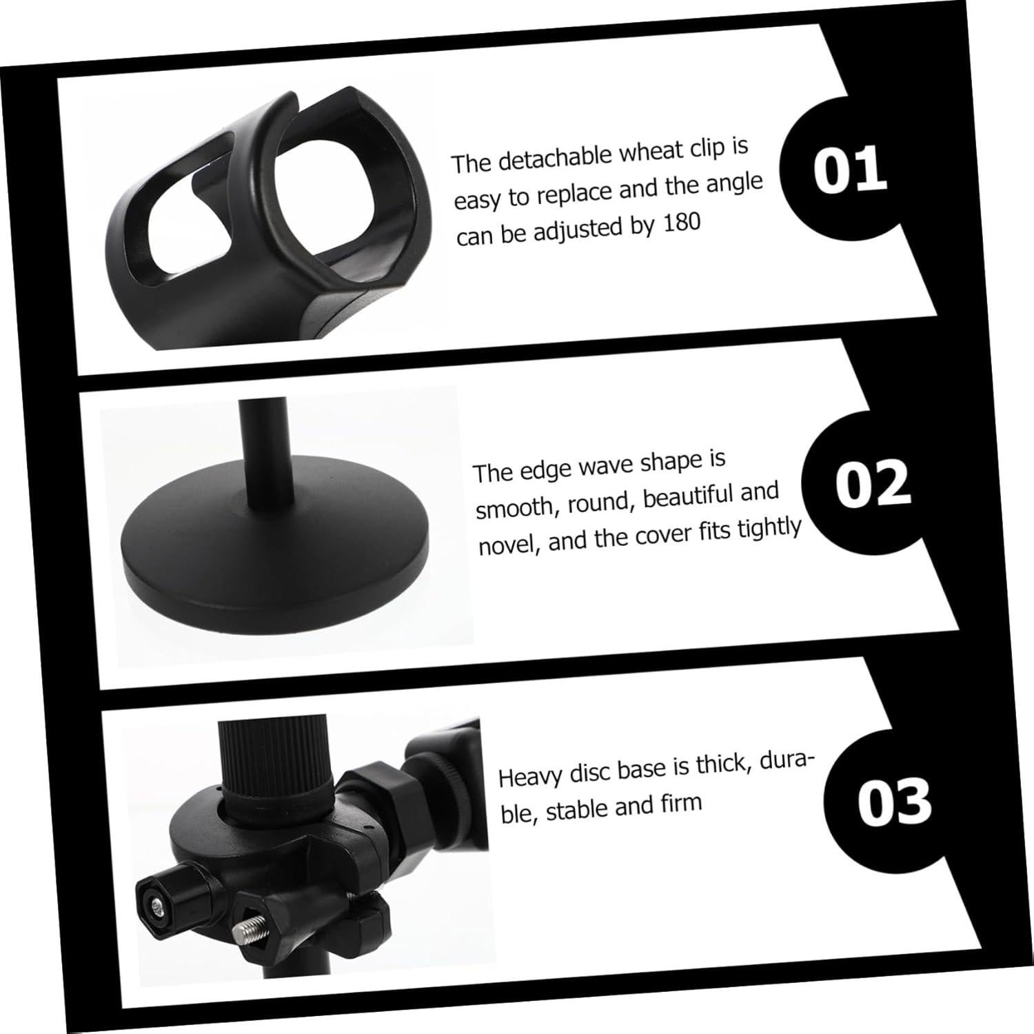 Soporte de Micrófono Ajustable Yardwe para Escritorio Negro