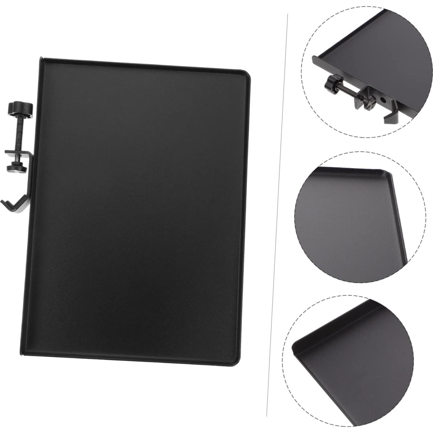 Soporte de Micrófono de Metal con Bandeja de Almacenamiento 23x16.5cm