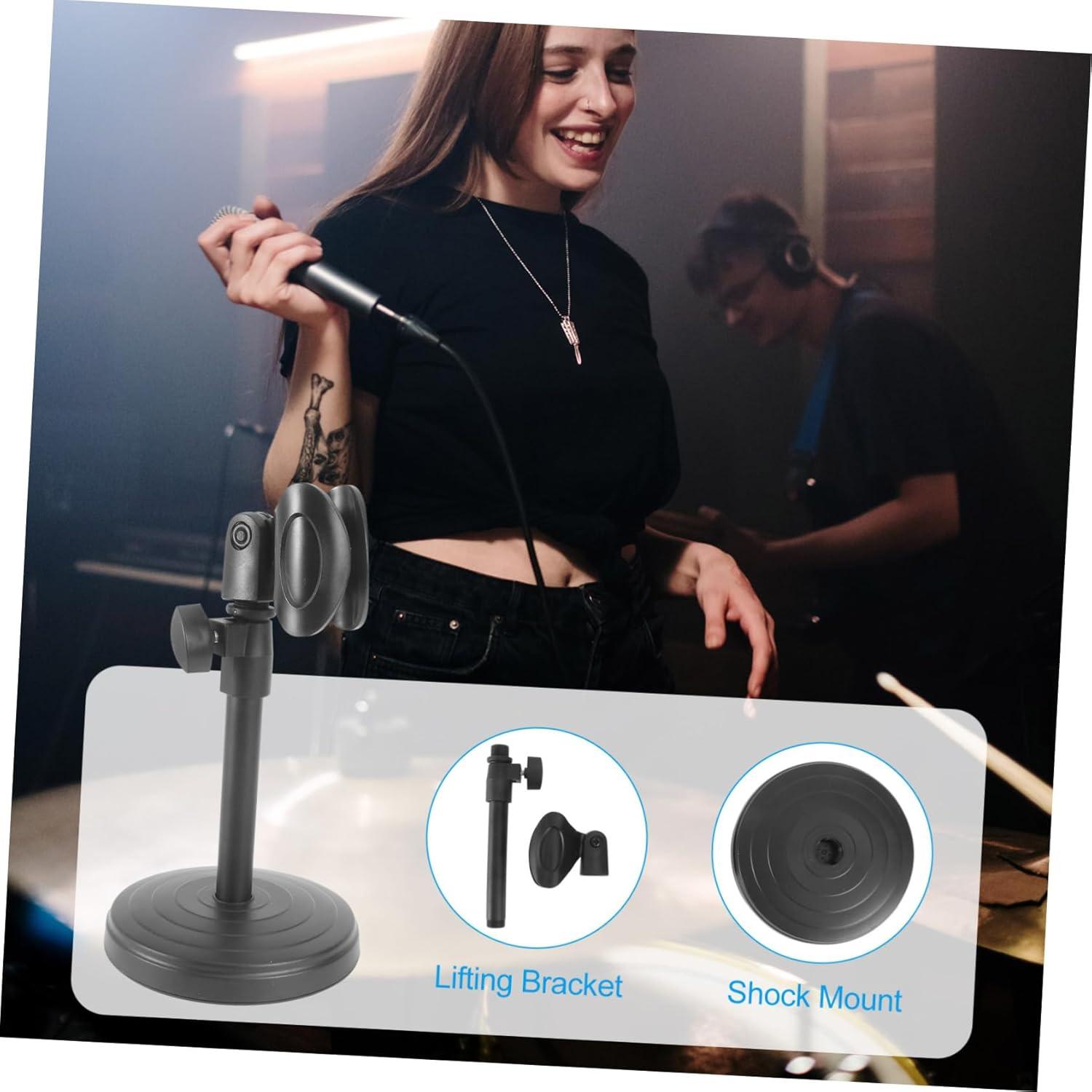 Soporte de Micrófono de Escritorio Ajustable Kisangel Negro