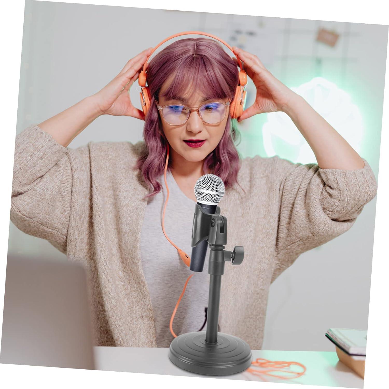 Soporte de Micrófono de Escritorio Ajustable Kisangel Negro