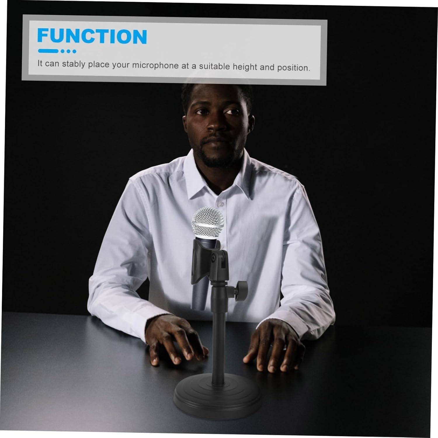 Soporte de Micrófono de Escritorio Ajustable Kisangel Negro