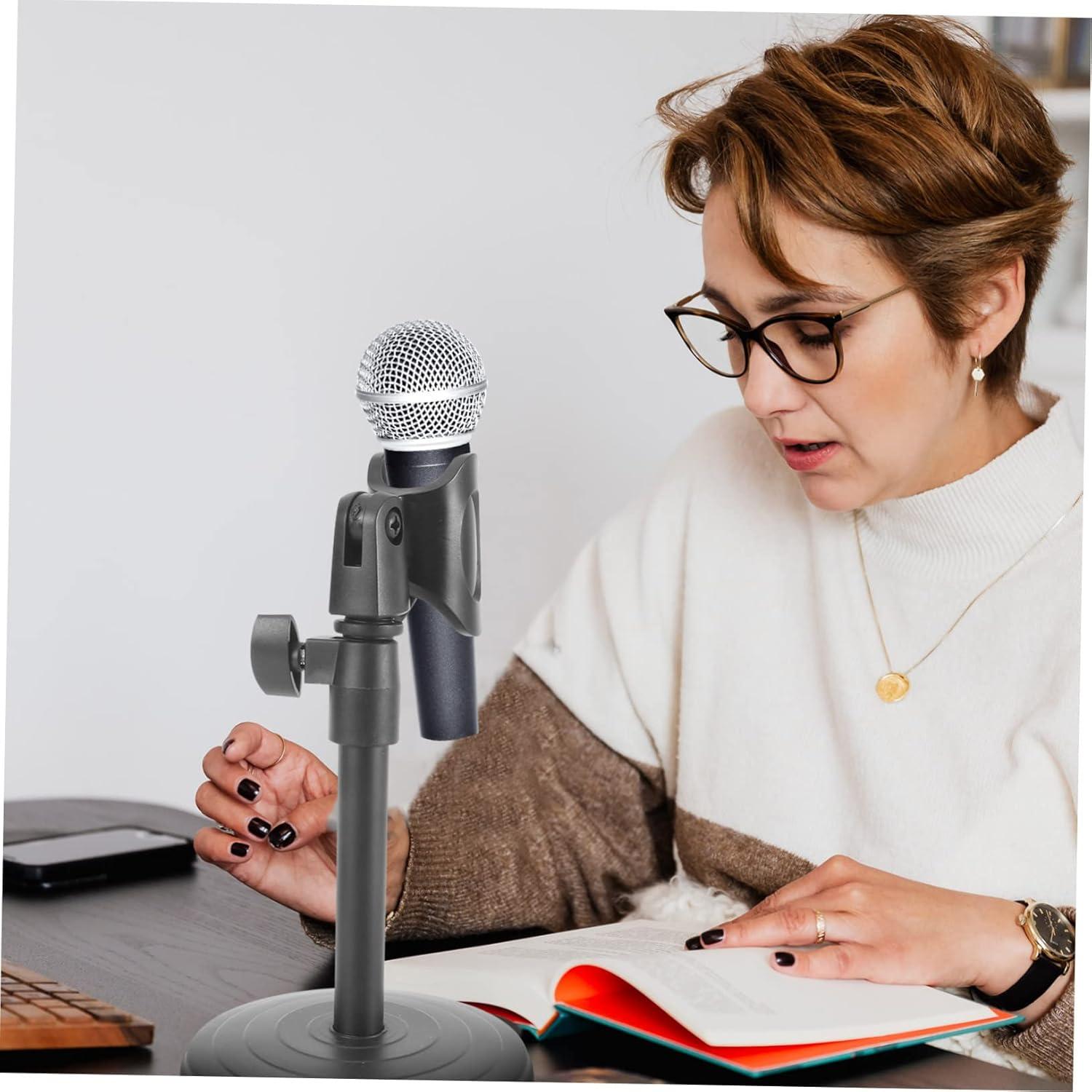 Soporte de Micrófono de Escritorio Ajustable Kisangel Negro