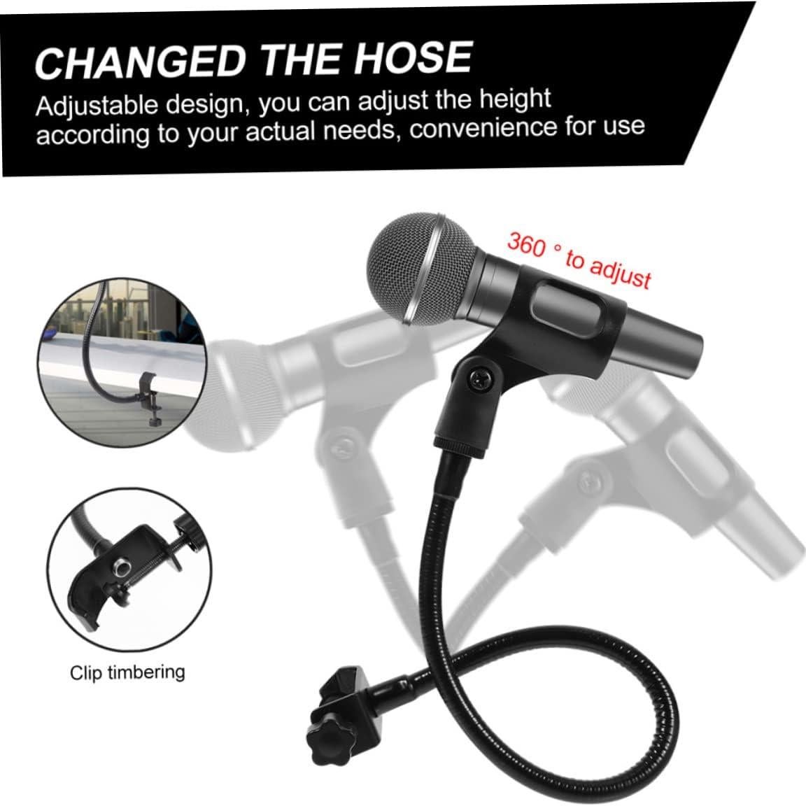 Soporte de Micrófono Universal BESPORTBLE Ajustable Negro 46cm